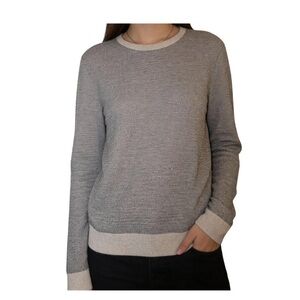 Old Navy Women's Black and Cream Crew Neck Sweater
